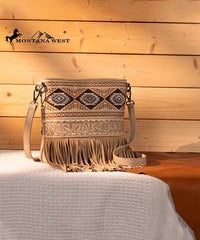 Montana West Tooled Fringe Concealed Carry Crossbody Tan