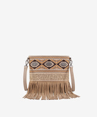 Montana West Tooled Fringe Concealed Carry Crossbody Tan