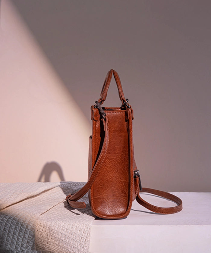 Montana West small crossbody phone purse in Brown — synthetic leather with magnetic flap