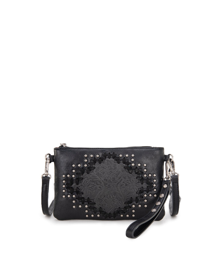 Montana_West_Tooled_Studded_Wristlet_Black