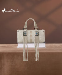 Montana West Western Fringe Concho Mini Crossbody Bag Beige