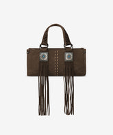 Montana West Western Fringe Concho Mini Crossbody Bag Coffee