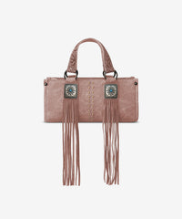 Montana West Western Fringe Concho Mini Crossbody Bag Dark Pink