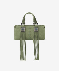Montana West Western Fringe Concho Mini Crossbody Bag Green