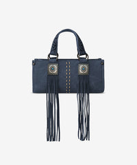 Montana West Western Fringe Concho Mini Crossbody Bag Navy