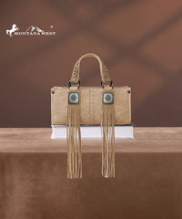 Montana West Western Fringe Concho Mini Crossbody Bag Tan