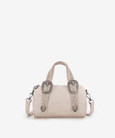 Montana West Western Tooled Buckle Mini Barrel Bag Beige