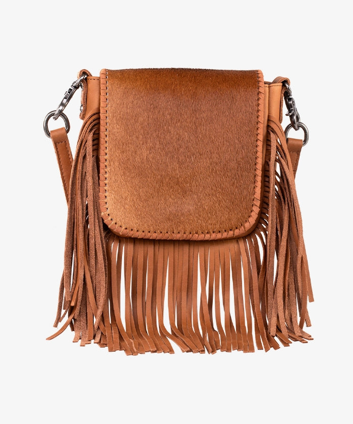 Montana West Genuine Leather Hair-On Fringe Crossbody Bag - Montana West World