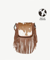 Montana West Genuine Leather Hair-On Fringe Crossbody Bag