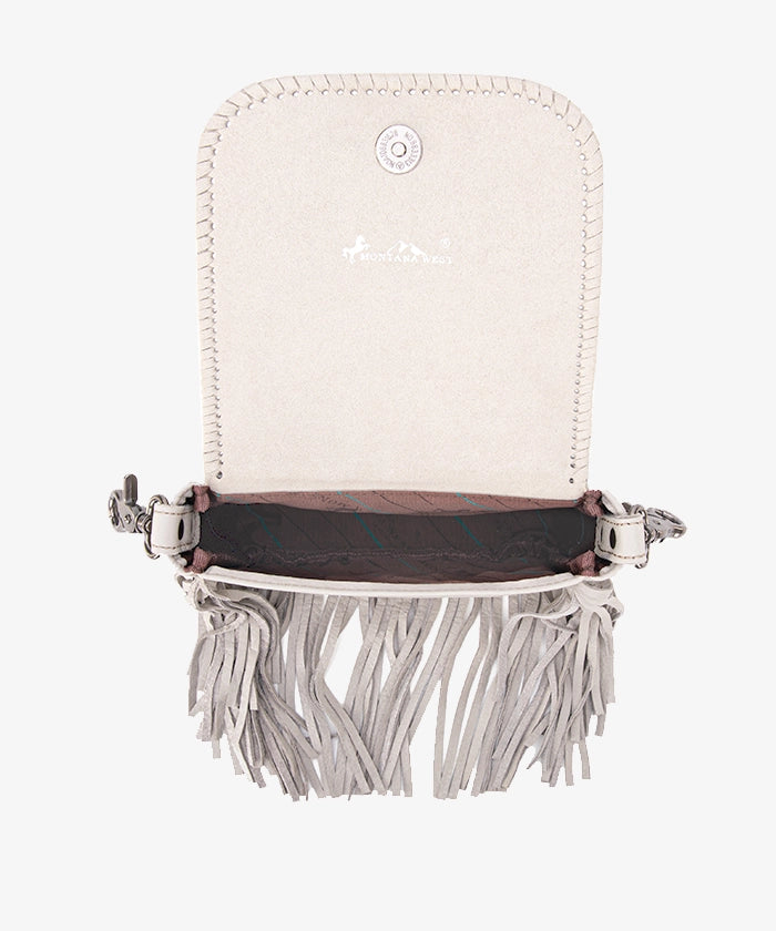 Montana West Genuine Leather Hair-On Fringe Crossbody Bag - Montana West World