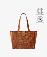 Trinity Ranch Western Tooled Leather Tote Bag (Preorder)
