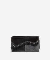 Trinity Ranch Hair-On Cowhide Saddle Shape Wallet