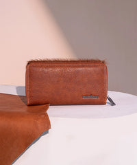 Trinity Ranch Hair-On Cowhide Saddle Shape Wallet