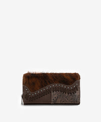 Trinity Ranch Hair-On Cowhide Saddle Shape Wallet