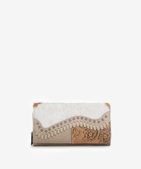 Trinity Ranch Hair-On Cowhide Saddle Shape Wallet