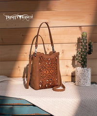Trinity Ranch Tooled leather Crossbody