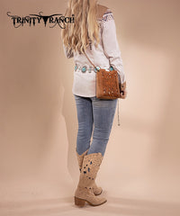 Trinity Ranch Tooled leather Crossbody