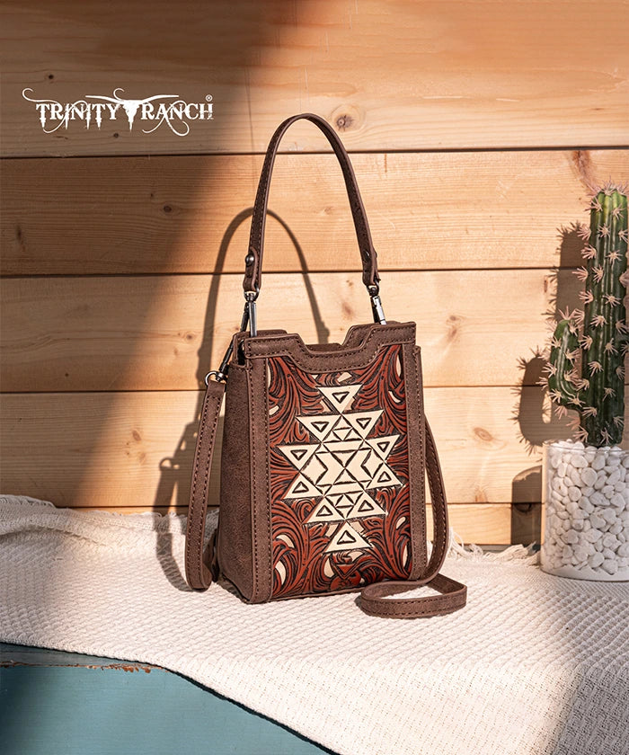 Trinity Ranch Tooled leather Crossbody
