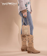 Trinity Ranch Sandstone Motif Tooled leather Crossbody