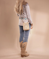 Trinity Ranch Sandstone Motif Tooled leather Crossbody