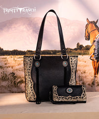 Trinity Ranch Floral Tooled Concealed Carry Tote Bag Set