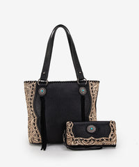 Trinity Ranch Floral Tooled Concealed Carry Tote Bag Set