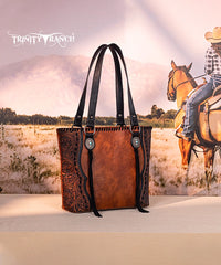 Trinity Ranch Floral Tooled Concealed Carry Tote Bag Set