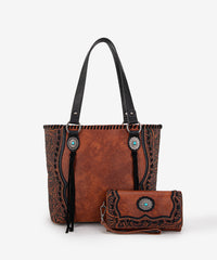 Trinity Ranch Floral Tooled Concealed Carry Tote Bag Set