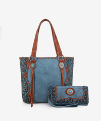 Trinity Ranch Floral Tooled Concealed Carry Tote Bag Set
