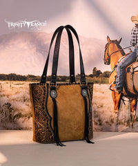 Trinity Ranch Floral Tooled Concealed Carry Tote Bag Set