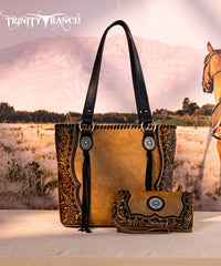 Trinity Ranch Floral Tooled Concealed Carry Tote Bag Set