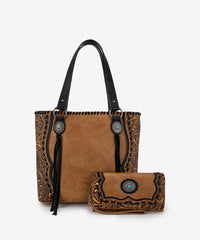Trinity Ranch Floral Tooled Concealed Carry Tote Bag Set