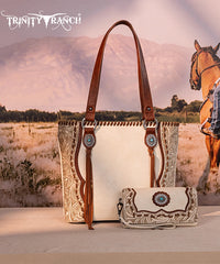 Trinity Ranch Floral Tooled Concealed Carry Tote Bag Set