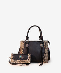 Trinity Ranch Floral Tooled Concho Tote Bag Set