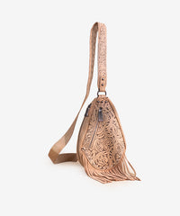 Trinity Ranch Tooled Fringe Crossbody Sling Bag