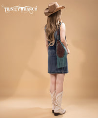 Trinity Ranch Tooled Fringe Crossbody Sling Bag