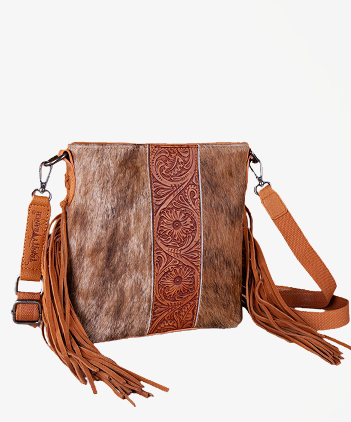 Trinity Ranch Cowhide horsehair Crossbody Bag - Montana West World