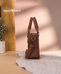 Trinity Ranch Western Floral Tooled Tote Bag Brown