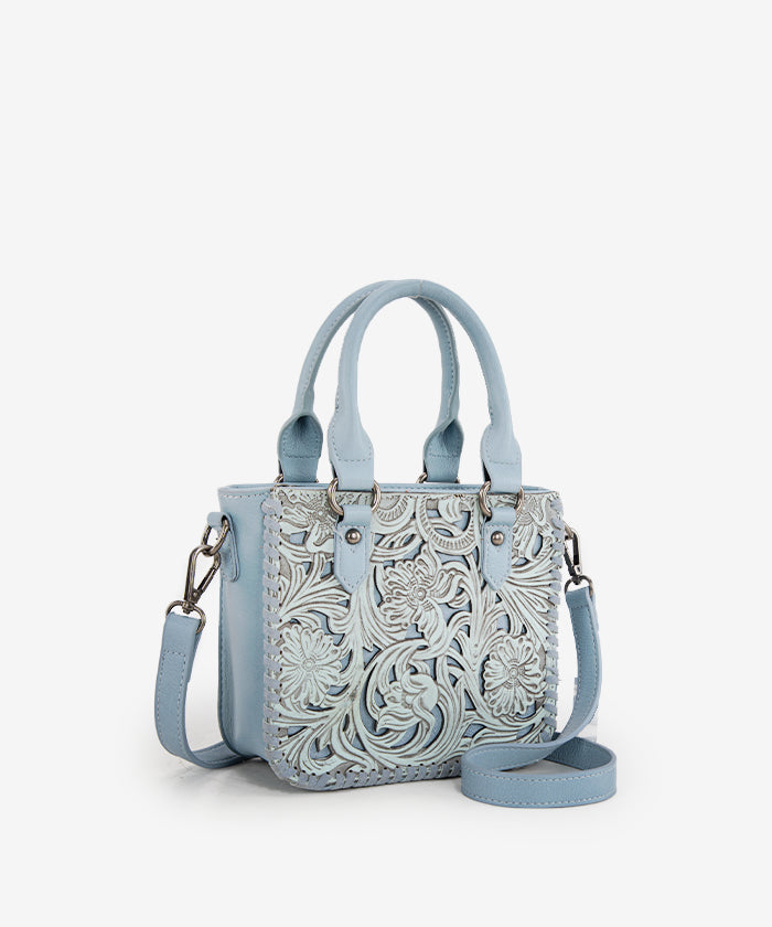 Trinity Ranch Western Floral Tooled Tote Bag Jean