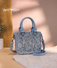 Trinity Ranch Western Floral Tooled Tote Bag Jean