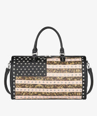 Montana West Studded American Flag Duffle Bag