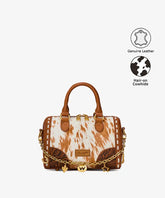 Wrangler Genuine Leather Hair-On Cowhide Satchel Bag
