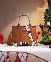 Wrangler Cow Print Crossbody Tote Bag