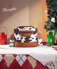 Wrangler Zippered Cow Print Crossbody Bag