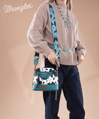 Wrangler Zippered Cow Print Crossbody Bag