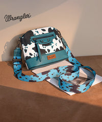 Wrangler Zippered Cow Print Crossbody Bag