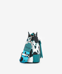 Wrangler Zippered Cow Print Crossbody Bag
