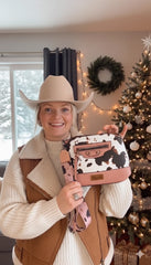 Wrangler Zippered Cow Print Crossbody Bag