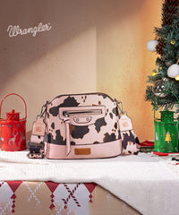 Wrangler Zippered Cow Print Crossbody Bag