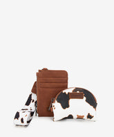 Wrangler Cow-Print Card Holder and Wallet Set